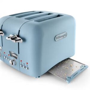 DeLonghi Argento Flora Blue 4 Slice Toaster